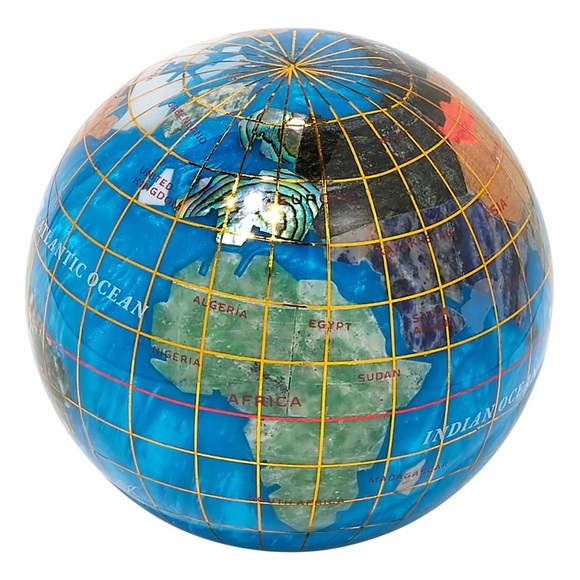 KALIFANO Multigemstone Globe Paperweight with Gift Box - Picture 4 of 7